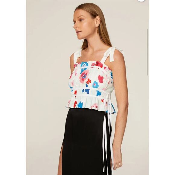 B13 Peter Som Smocked Top Womens 6 Swiftie Lover Coquette Cottagecore Romantic - Picture 2 of 8